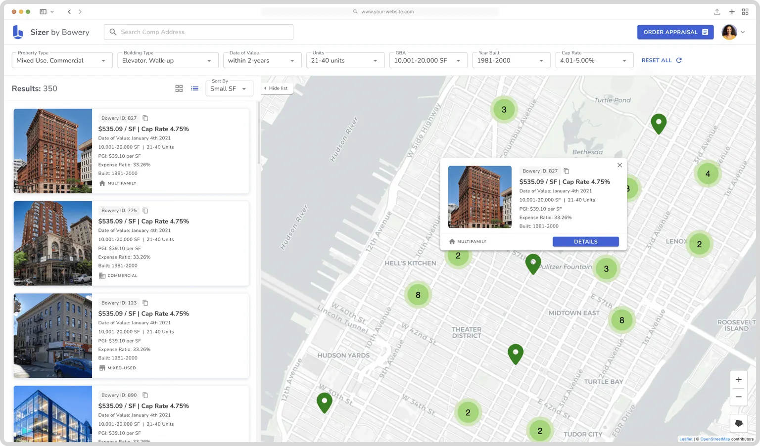 Map icon view